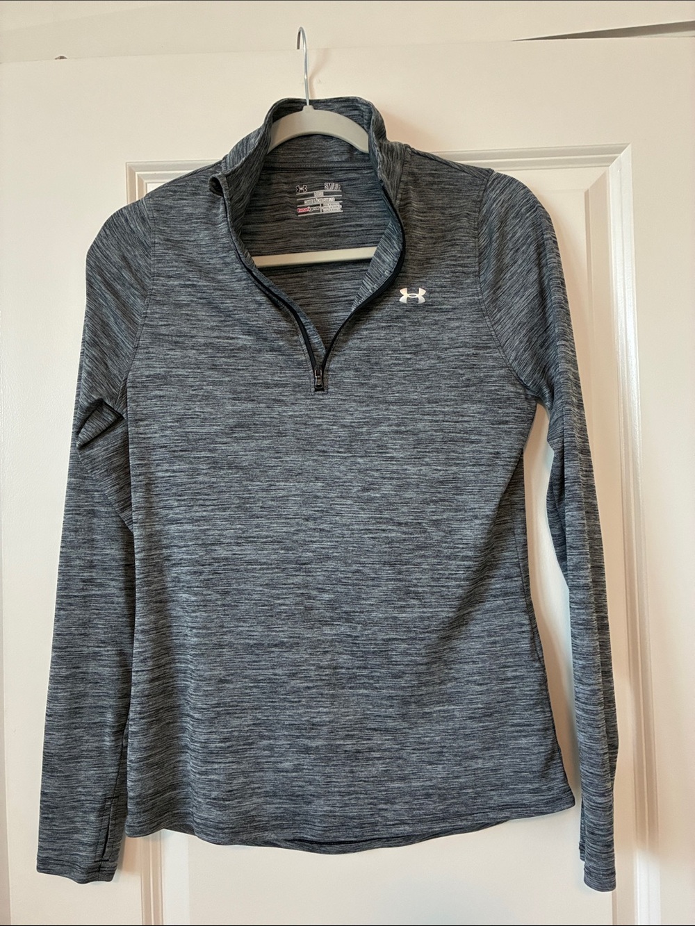 Under Armour Women's Heather Charcoal Quarter-Zip Performance Pullover